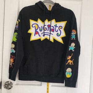 Nickelodeon Rugrats Black Hoodie with Vibrant Characters
